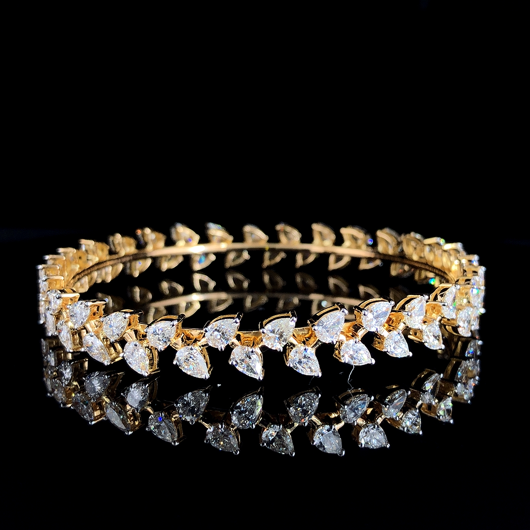 Gold Leaf Lab Diamond Bracelet