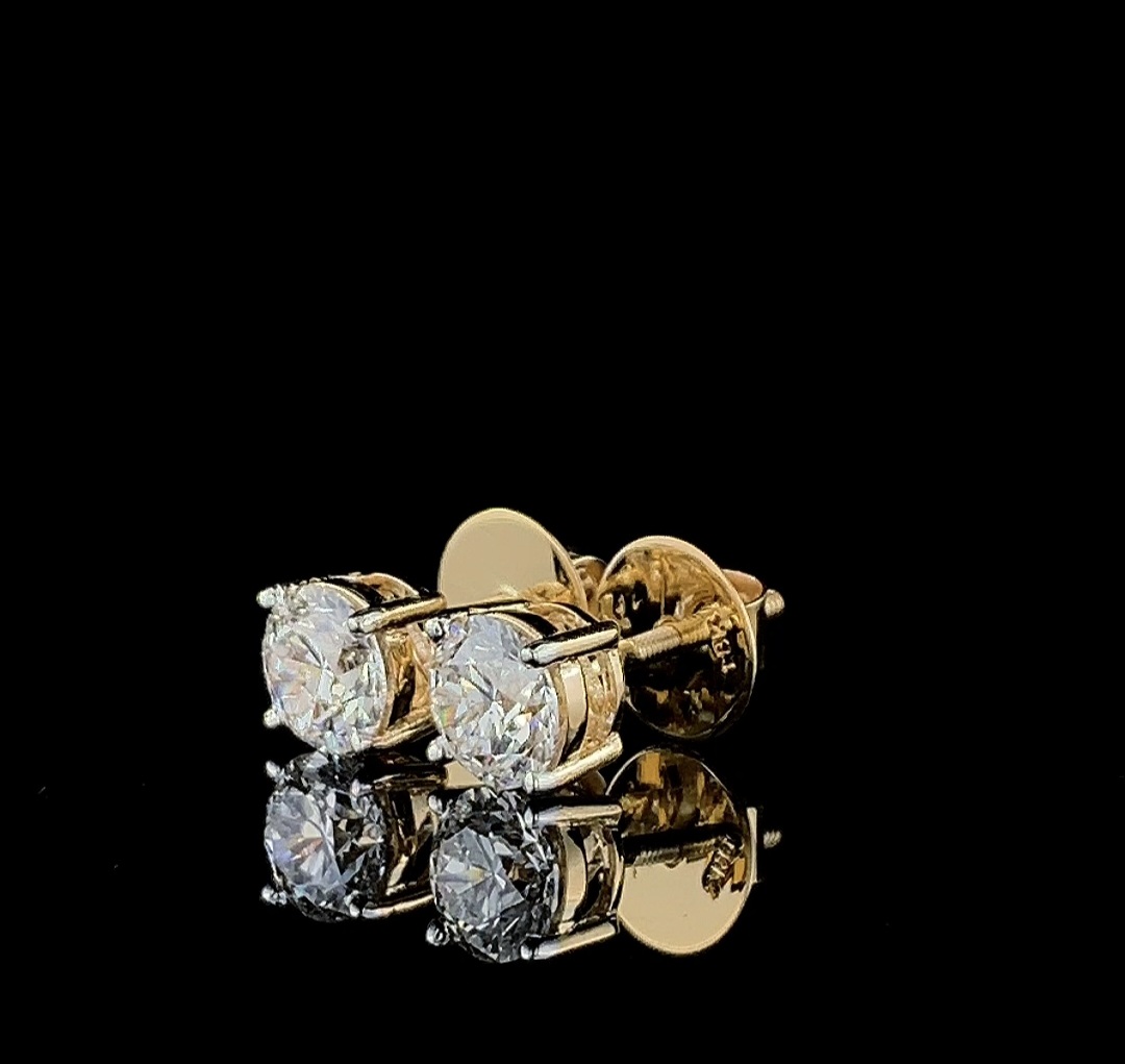 Gold Diamond Stud Earrings