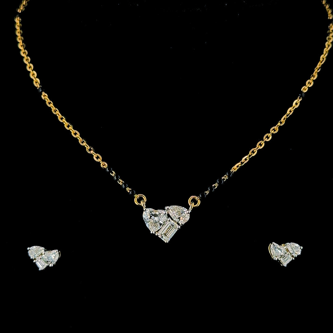 Gold Diamond Mangalsutra Set