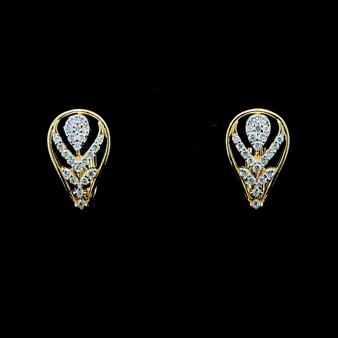 Elegant Gold and Diamond Earrings