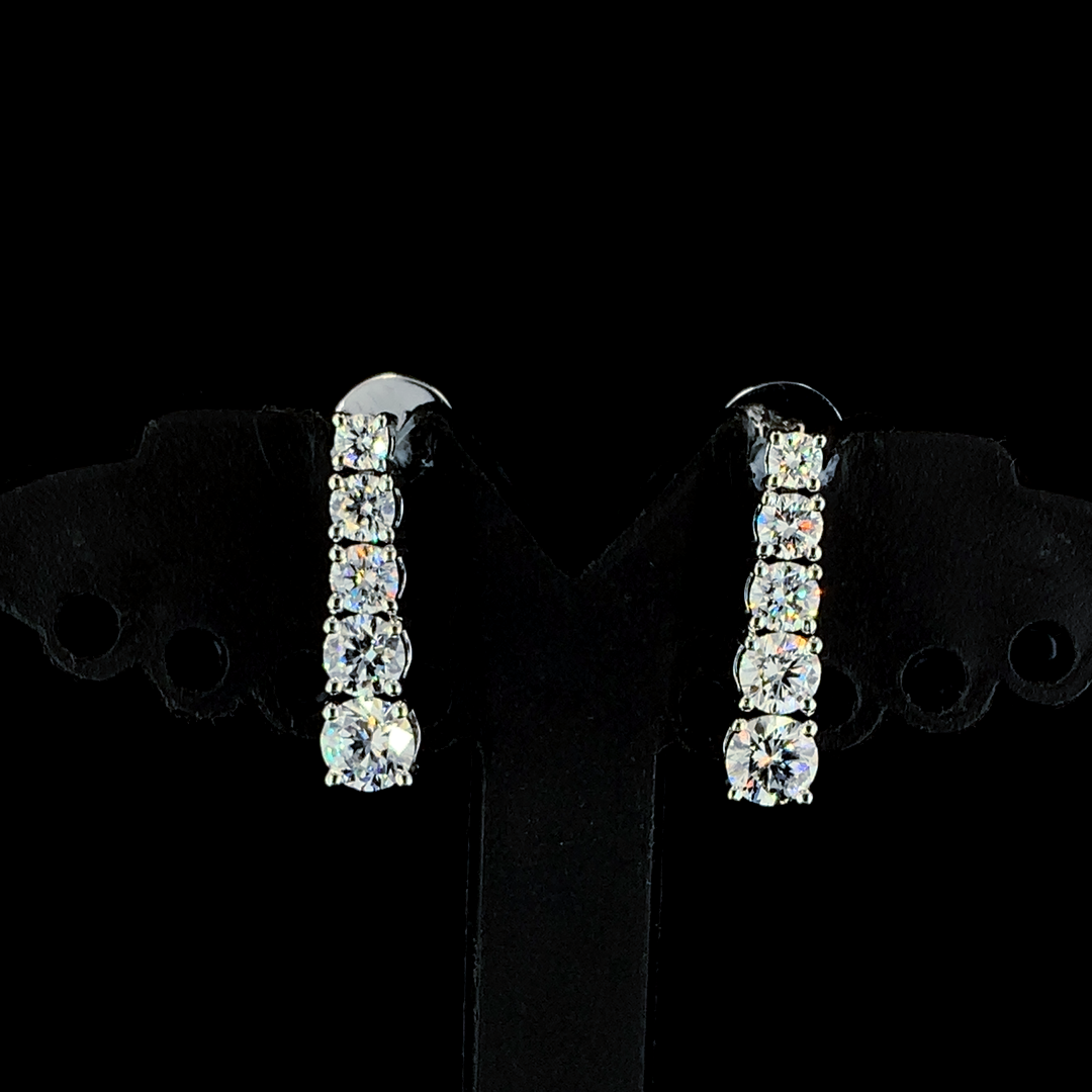 Elegant Rhinestone Earrings in Gold and CVD