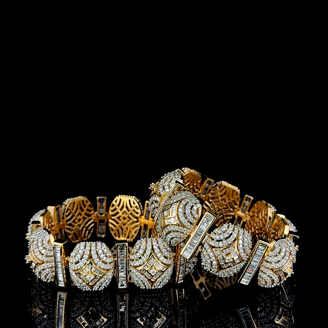 Luxury  Lab Diamond-Encrusted Gold Gajra