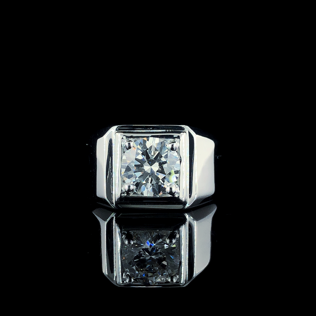Men's White Gold 3 cts CVd Diamond Ring