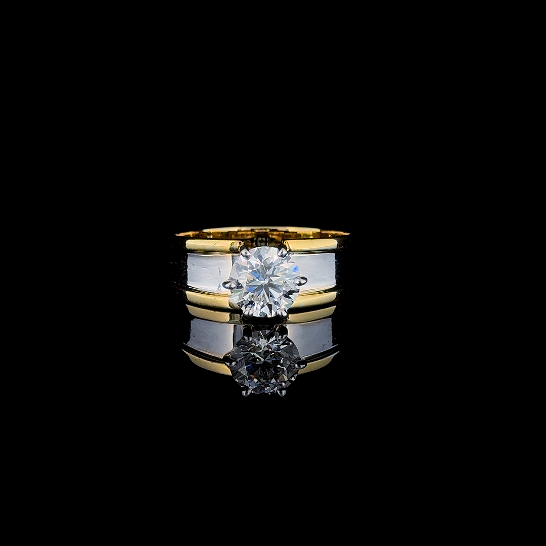 Gold n 2 cts cvd diamond ring