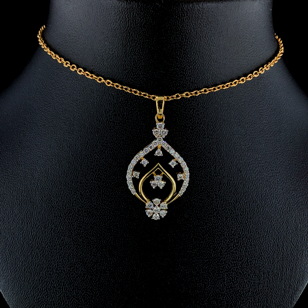 Gold Pendant Necklace in Gold and CVD