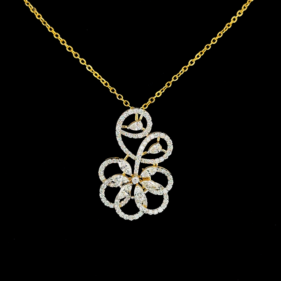 Elegant Diamond Pendant Necklace in Gold and CVD