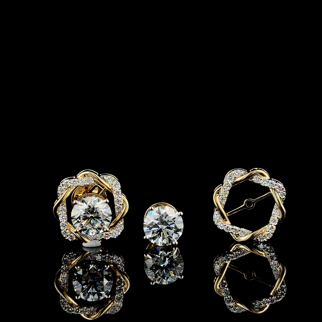 Detachable Outer ring studs with Lab Diamonds