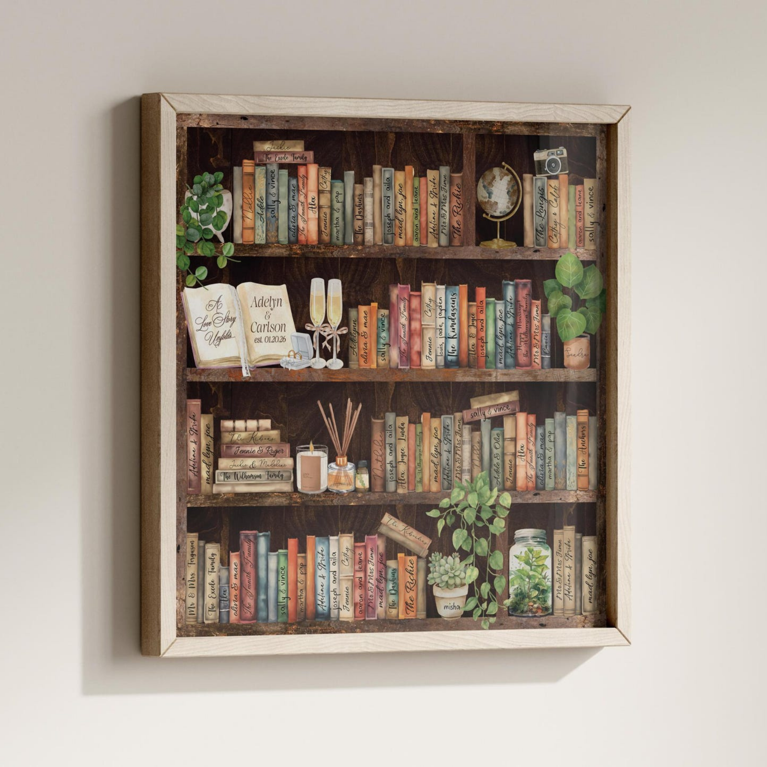 Custom Bookshelf Wedding Signature Guestbook