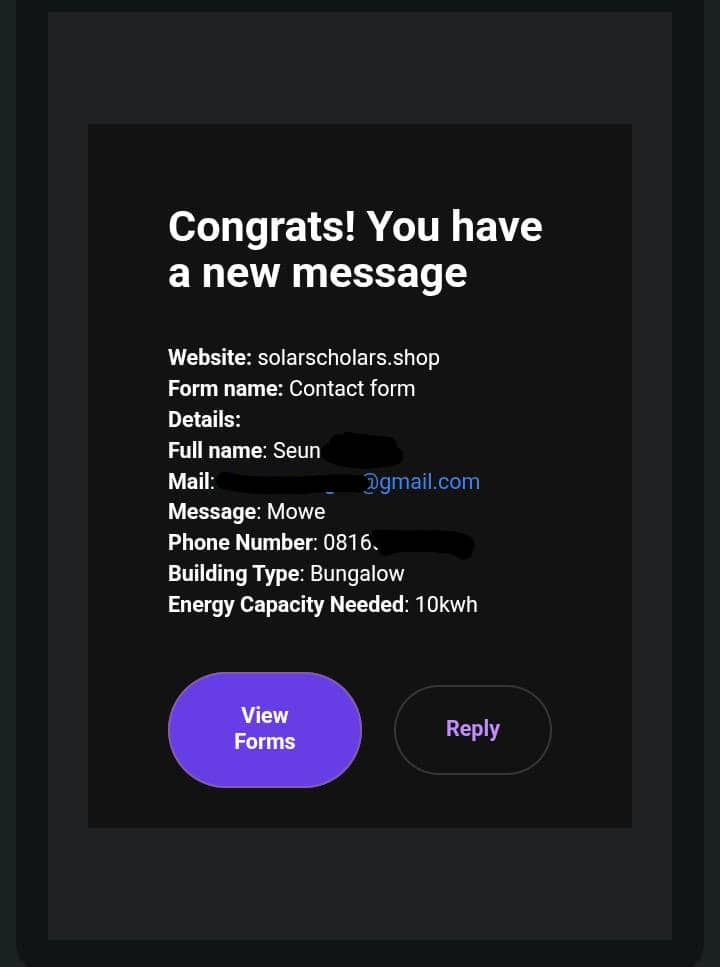10 Kwh Order Notification Card