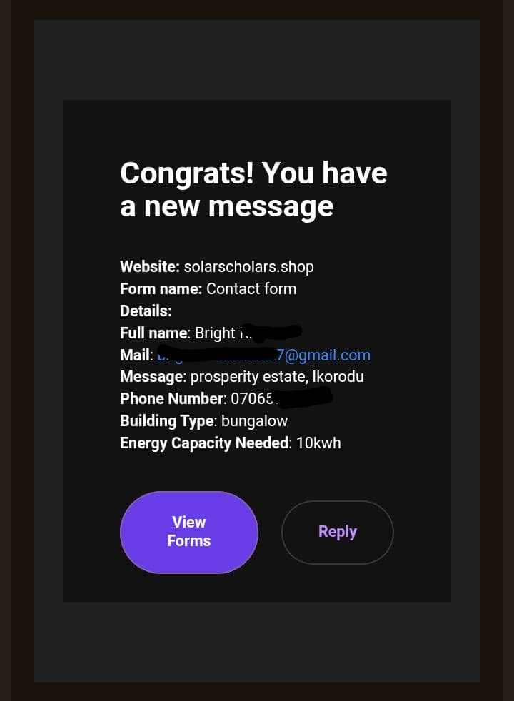10 Kwh Order Notification Card