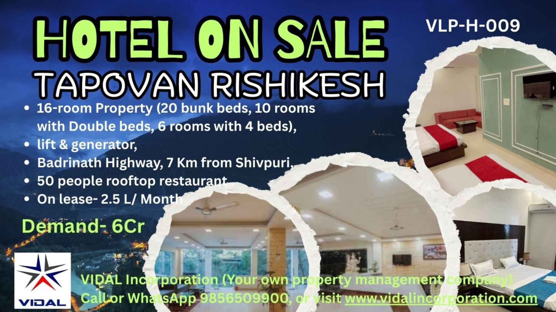 Hotel in Tapovan Rishikesh for Sale