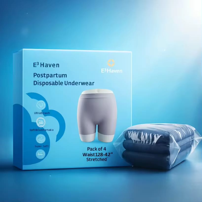 Postpartum Underwear, Disposable Boyshort Panties, Seamless, Stretch Support, New Mom Essentials