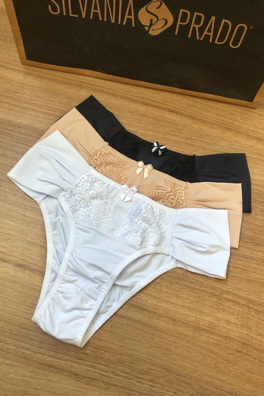 Calcinha tanga de pala com renda