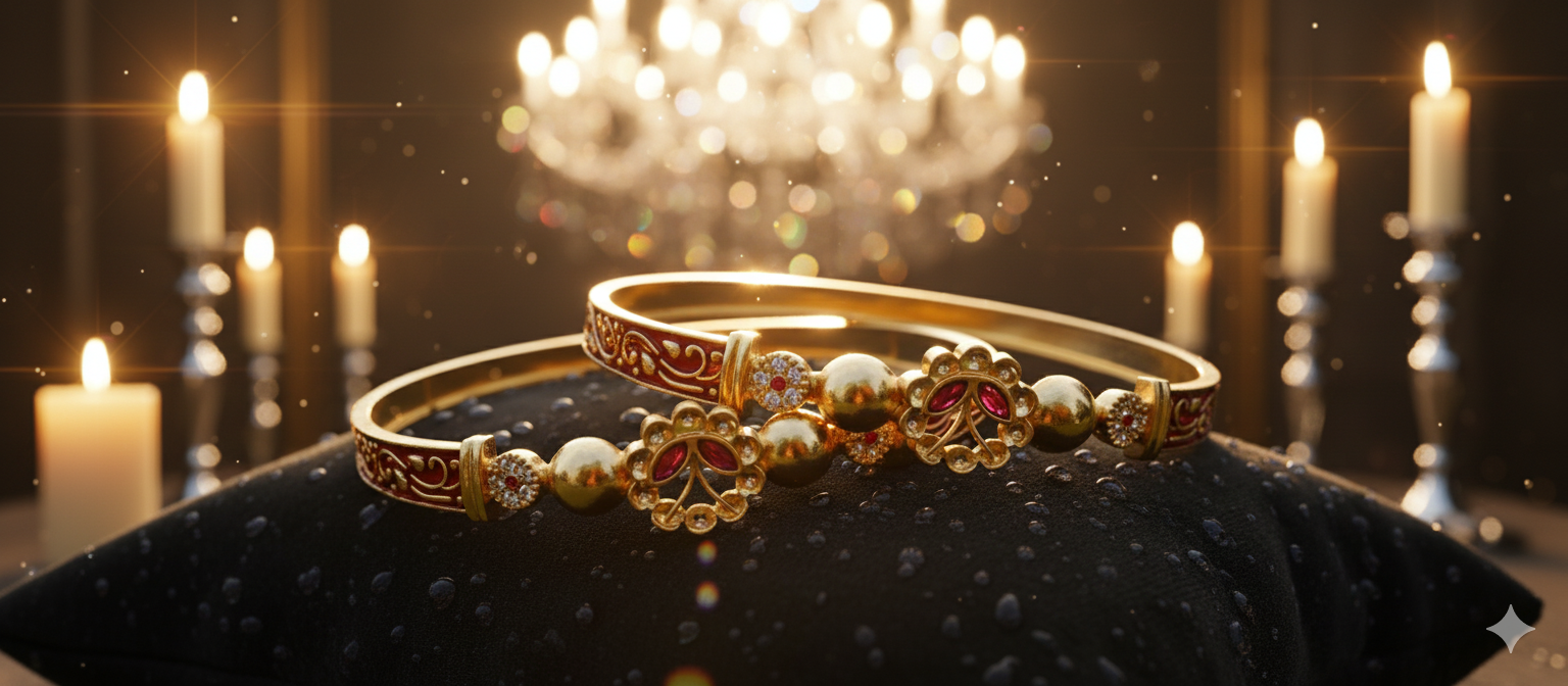 Elegant Precious Gold  Plated Bangles 