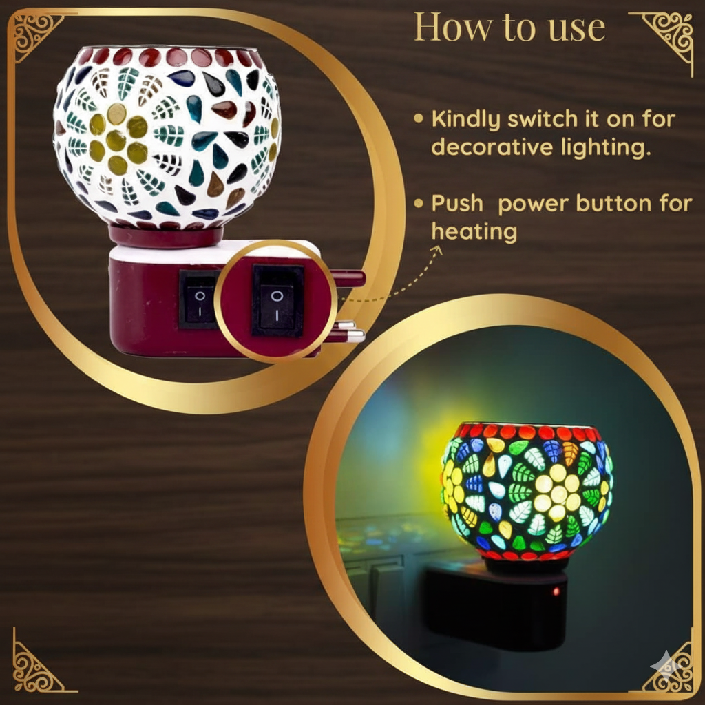 Multicolor Mosaic Electric Aroma Oil Burner