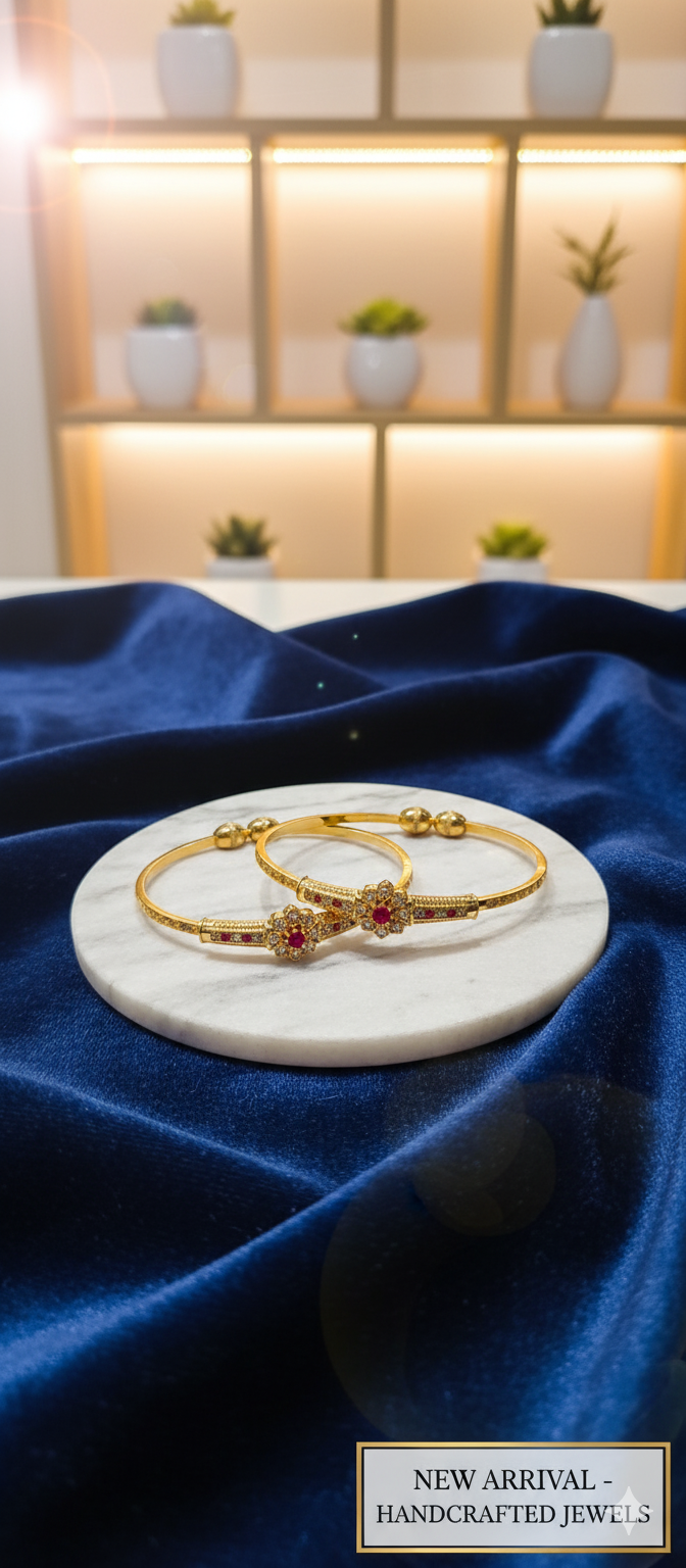 Elegant Gold-Plated Braclet Adjustable Pack of 2