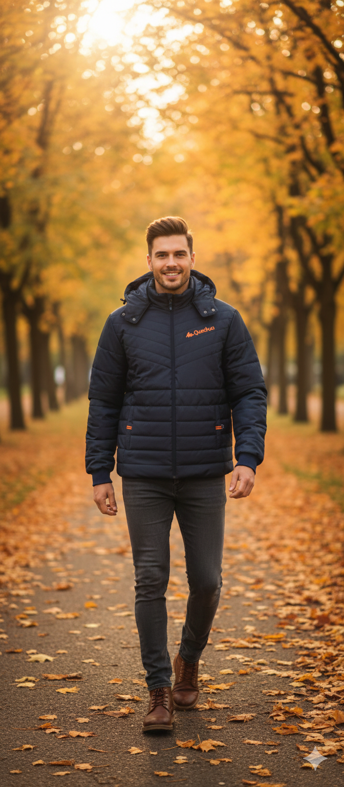 Men’s Navy Blue Puffer Jacket-XXL