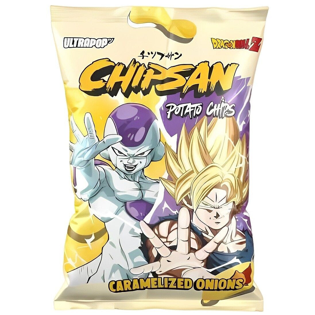 Bulvių traškučiai CHIPSAN DBZ GOKU VS FREEZER (CARAMELIZED ONIONS), 110g
