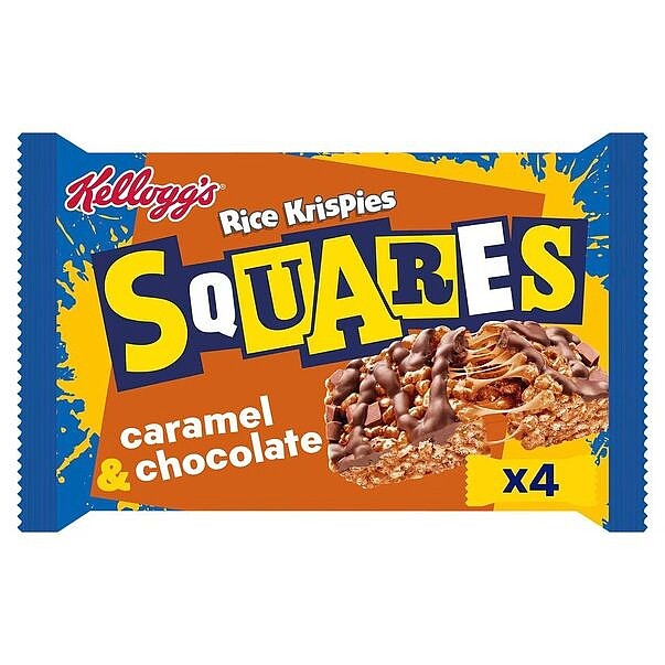 Ryžių batonėliai KELLOGG'S SQUARES (CARAMEL & CHOCOLATE), 144g
