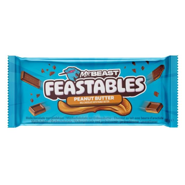 Pieninis šokoladas MRBEAST FEASTABLES (PEANUT BUTTER), 60g
