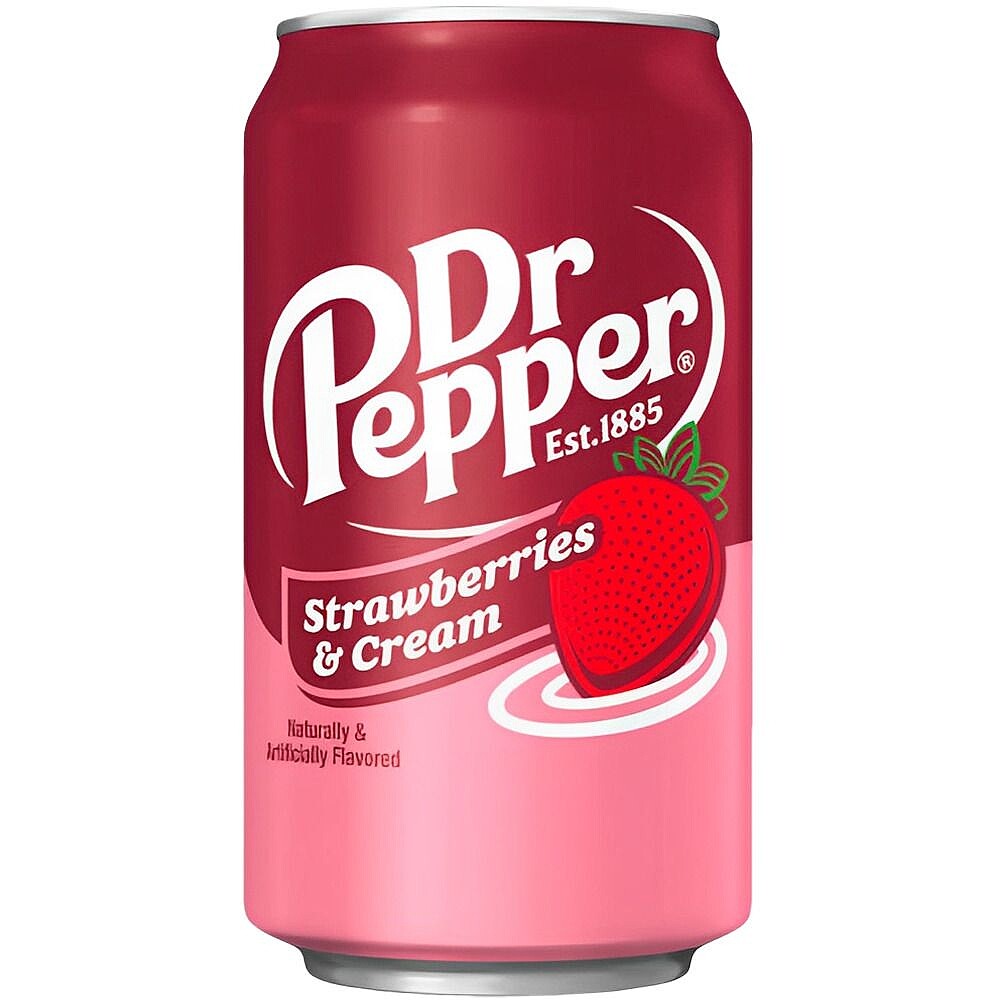 Gazuotas gaivusis gėrimas DR. PEPPER (STRAWBERRIES & CREAM), 355ml