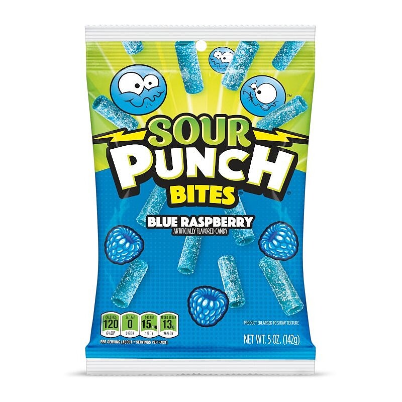 Kramtomi saldainiai SOUR PUNCH (BLUE RASPBERRY), 142g