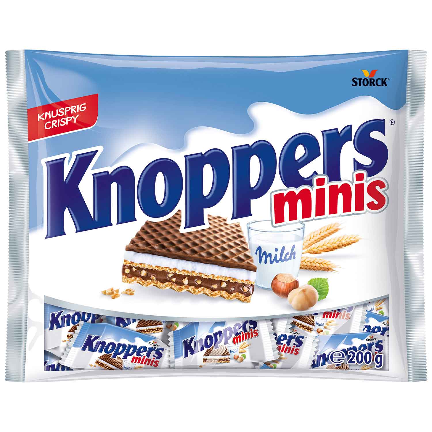 Knoppers Minis traškių vaflių rinkinys200g
