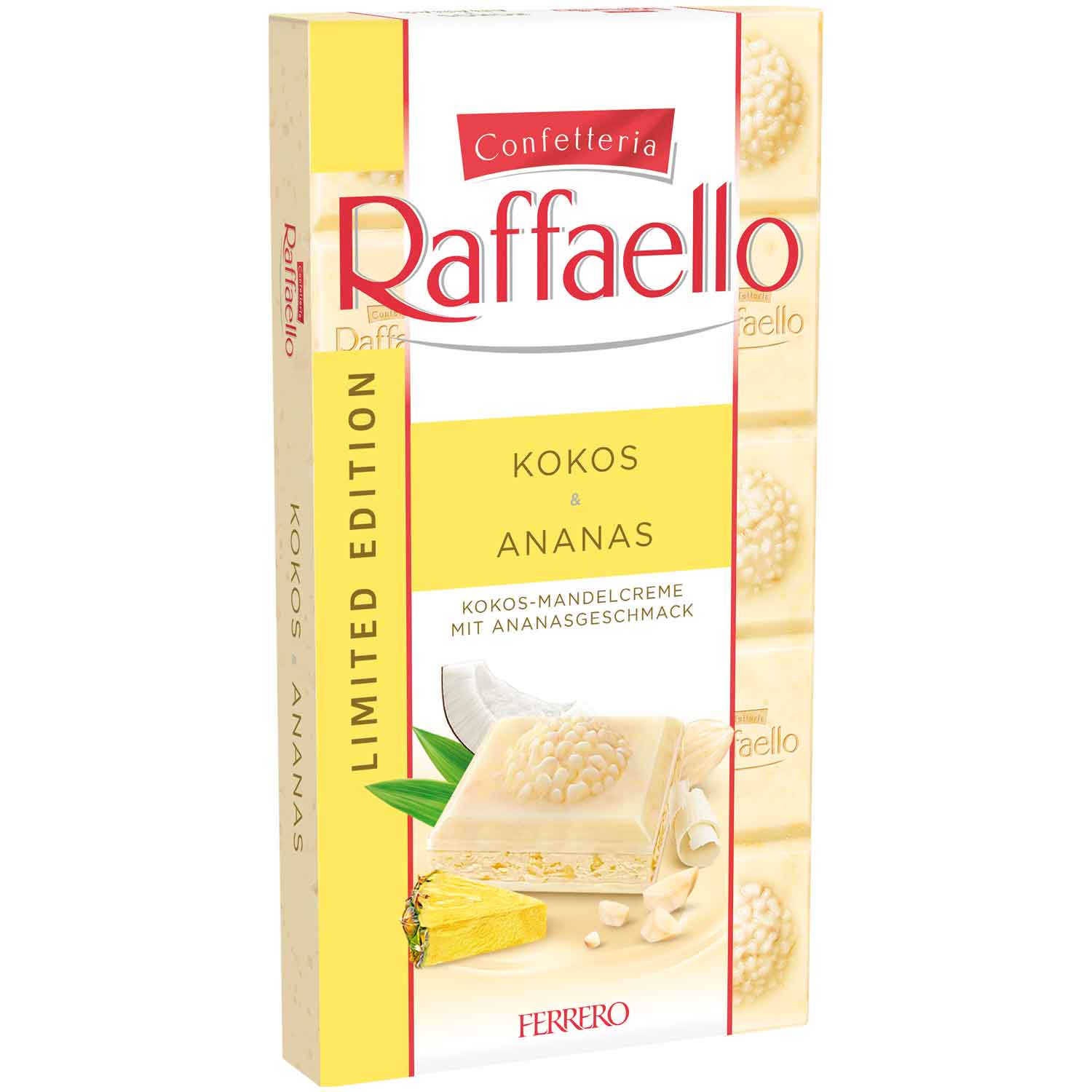 Raffaello šokolado plytelė su kokosu ir ananasu 90g
