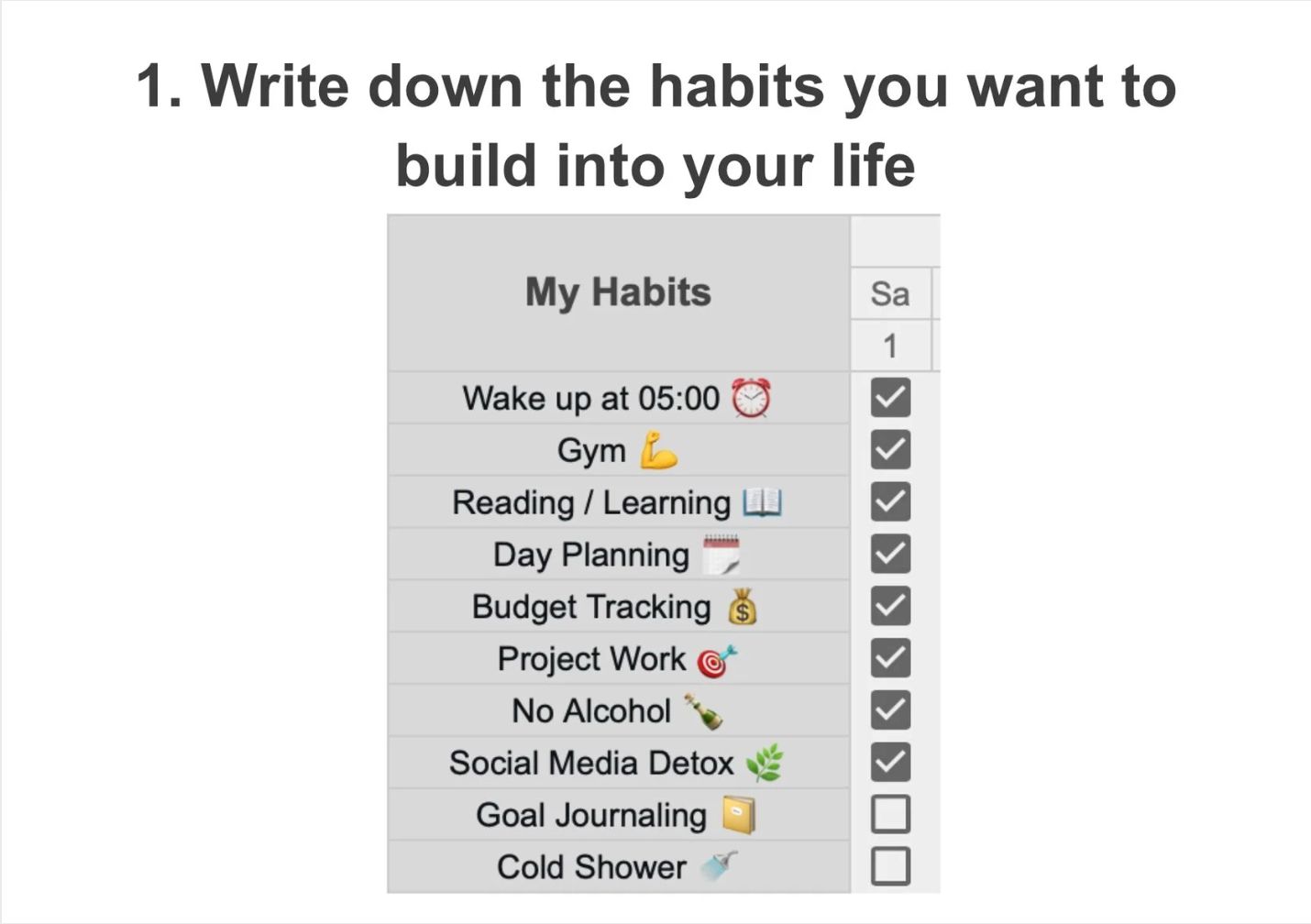 Monthly Habit Tracker