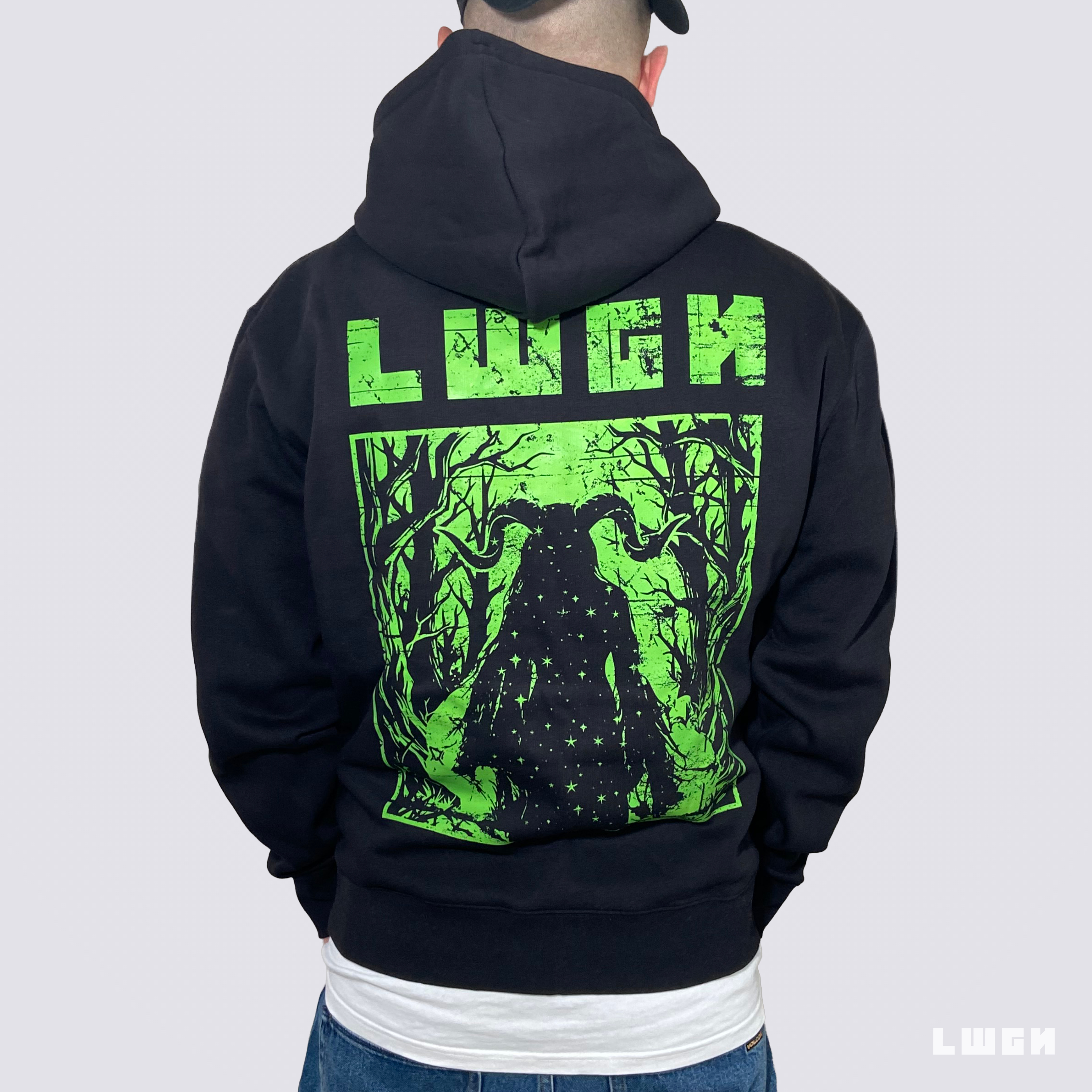 NEON FOREST BLACK HOODIE