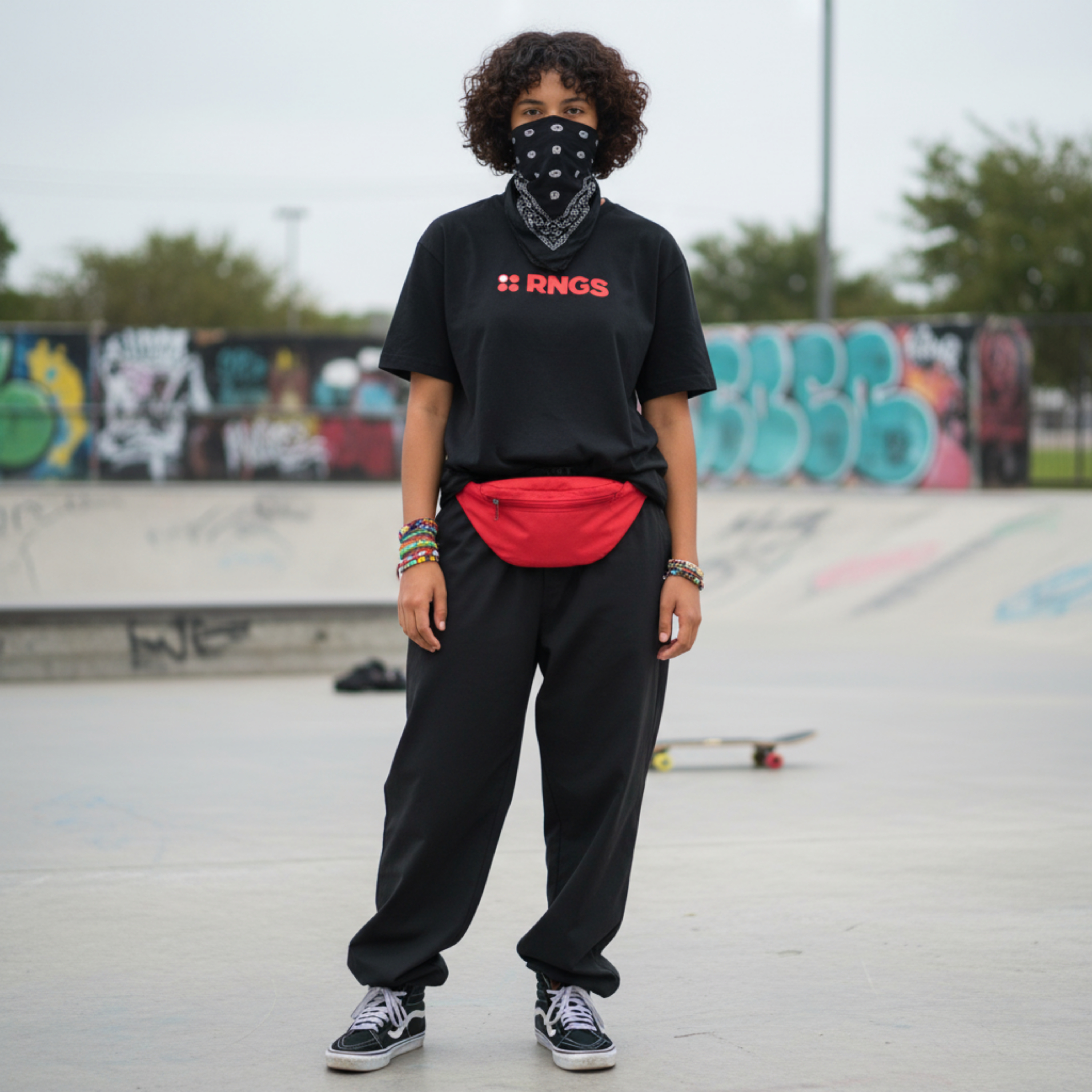 RED LOGO T-shirt Black