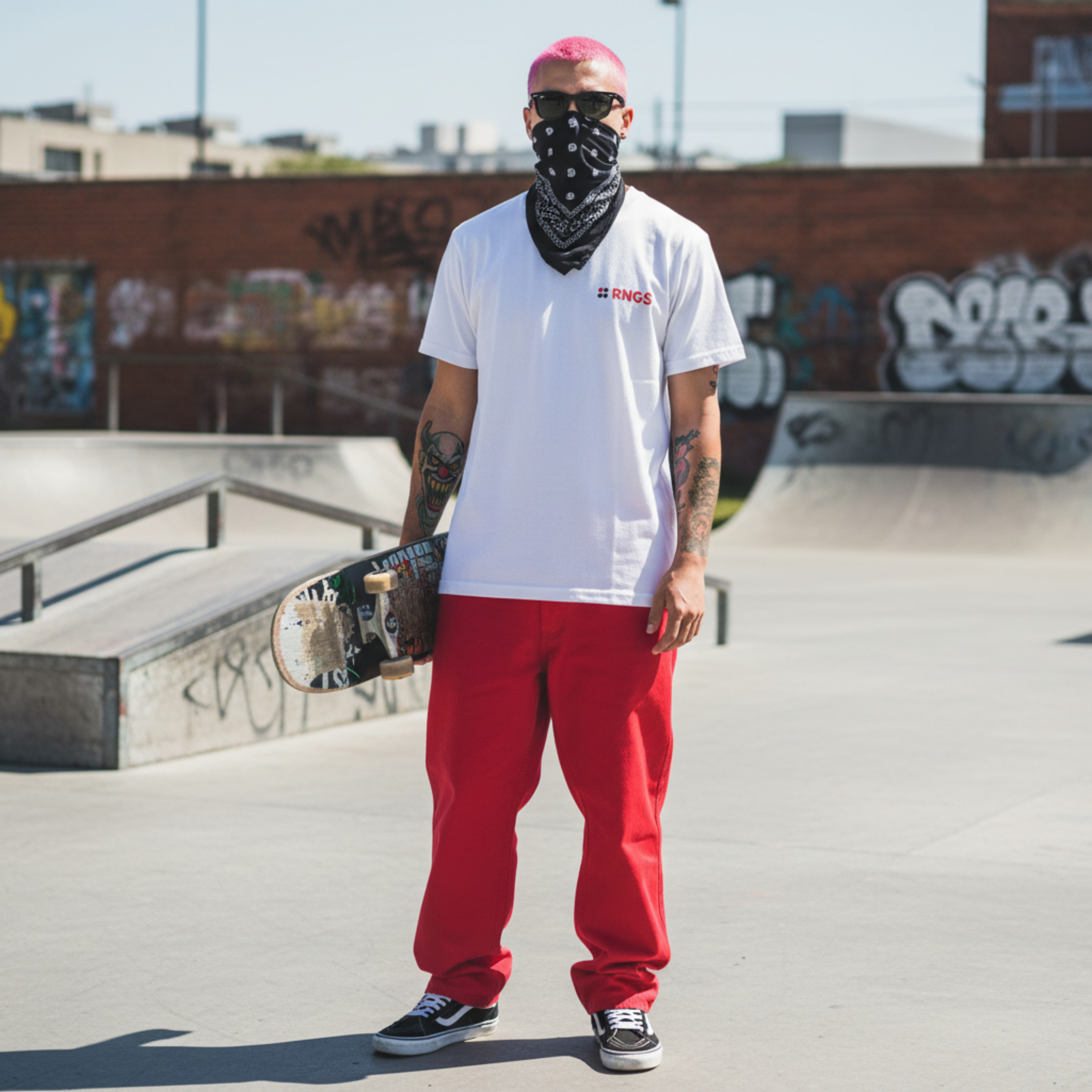 RED LOGO Tshirt White