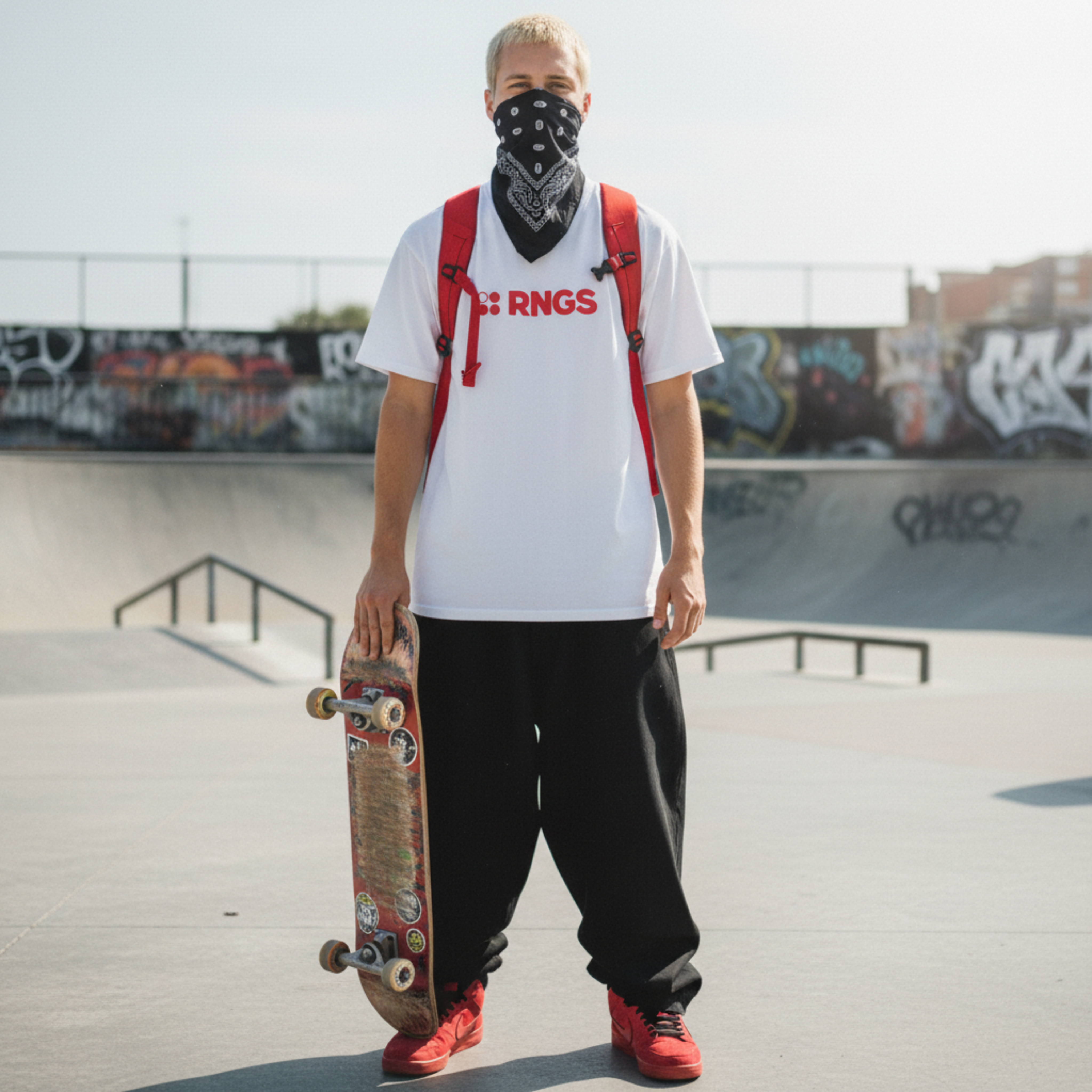 RED LOGO T-shirt White