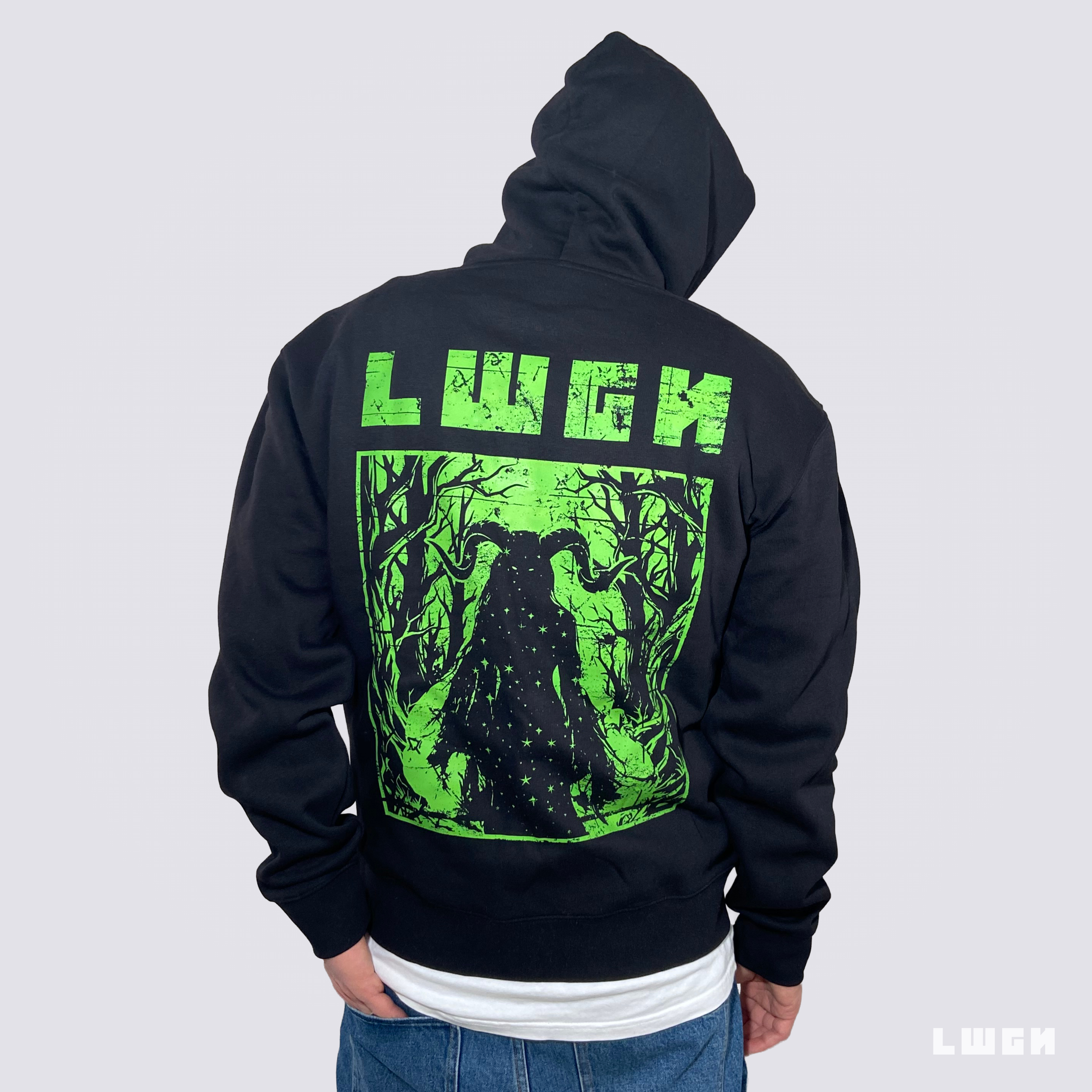 NEON FOREST BLACK HOODIE