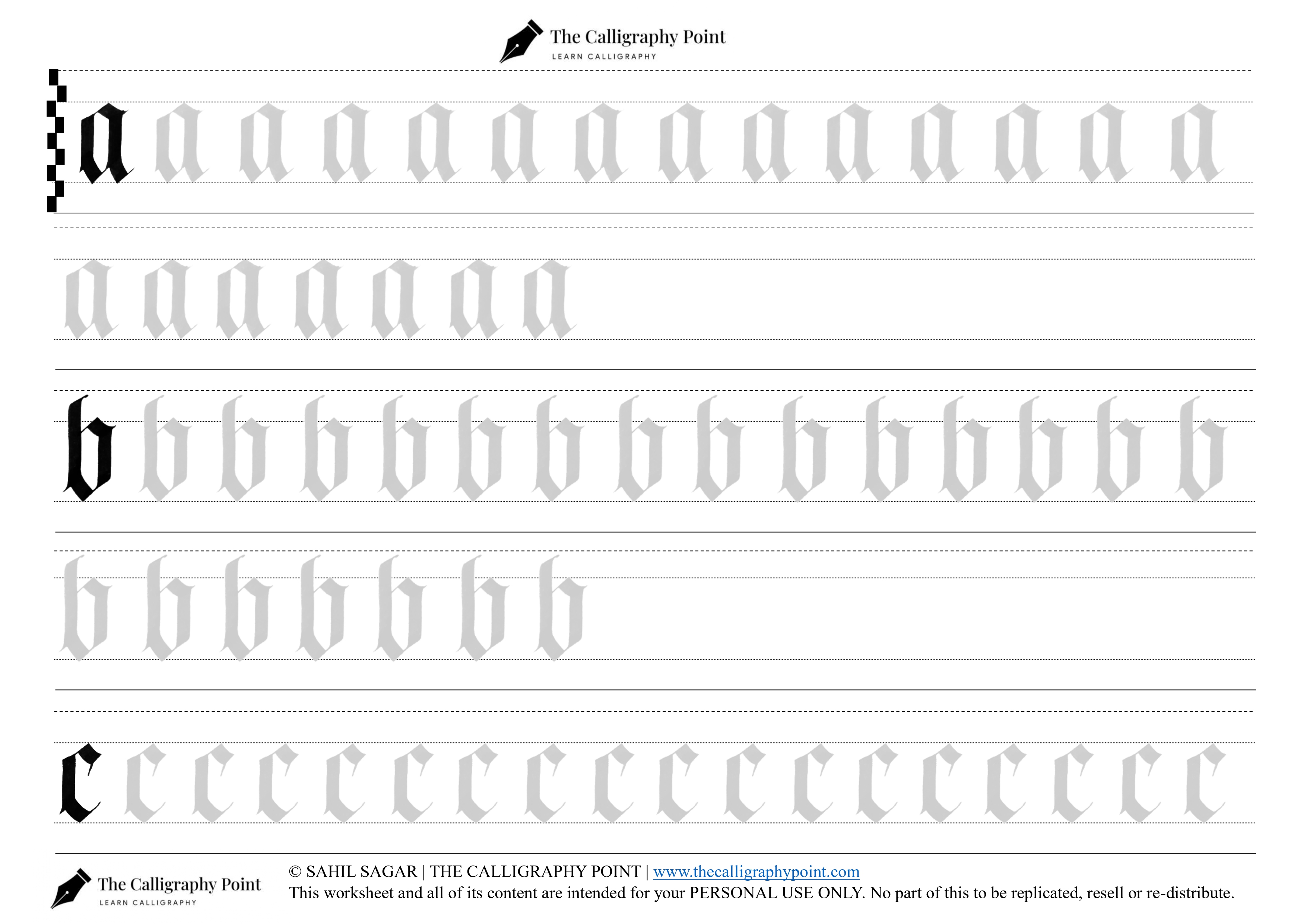 Fraktur Practice Sheets