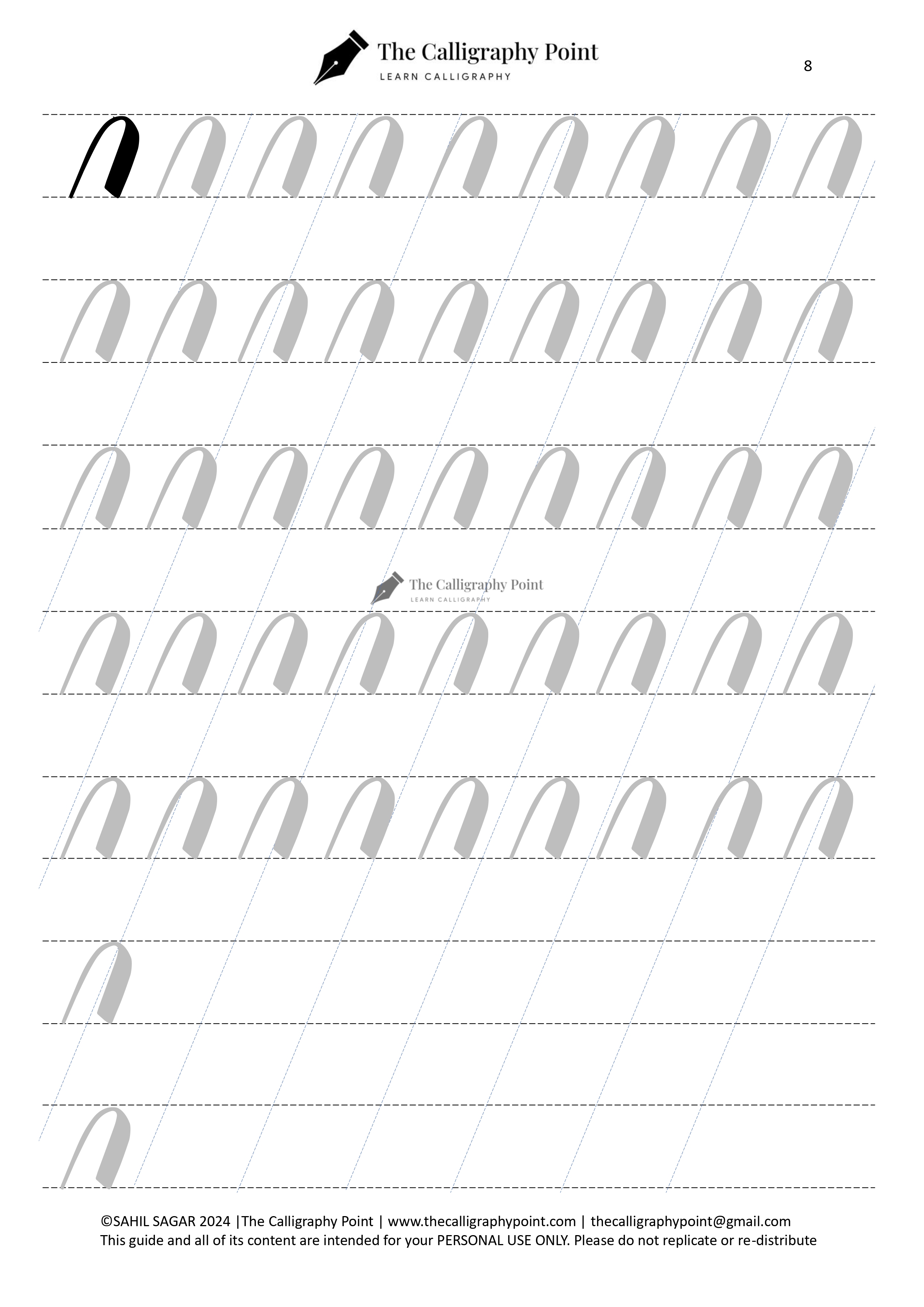 Brush Pen Calligraphy Practice Sheets