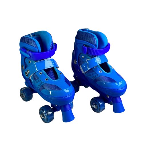 Patins Infantil 4 Rodas com LED 35-38 - Azul