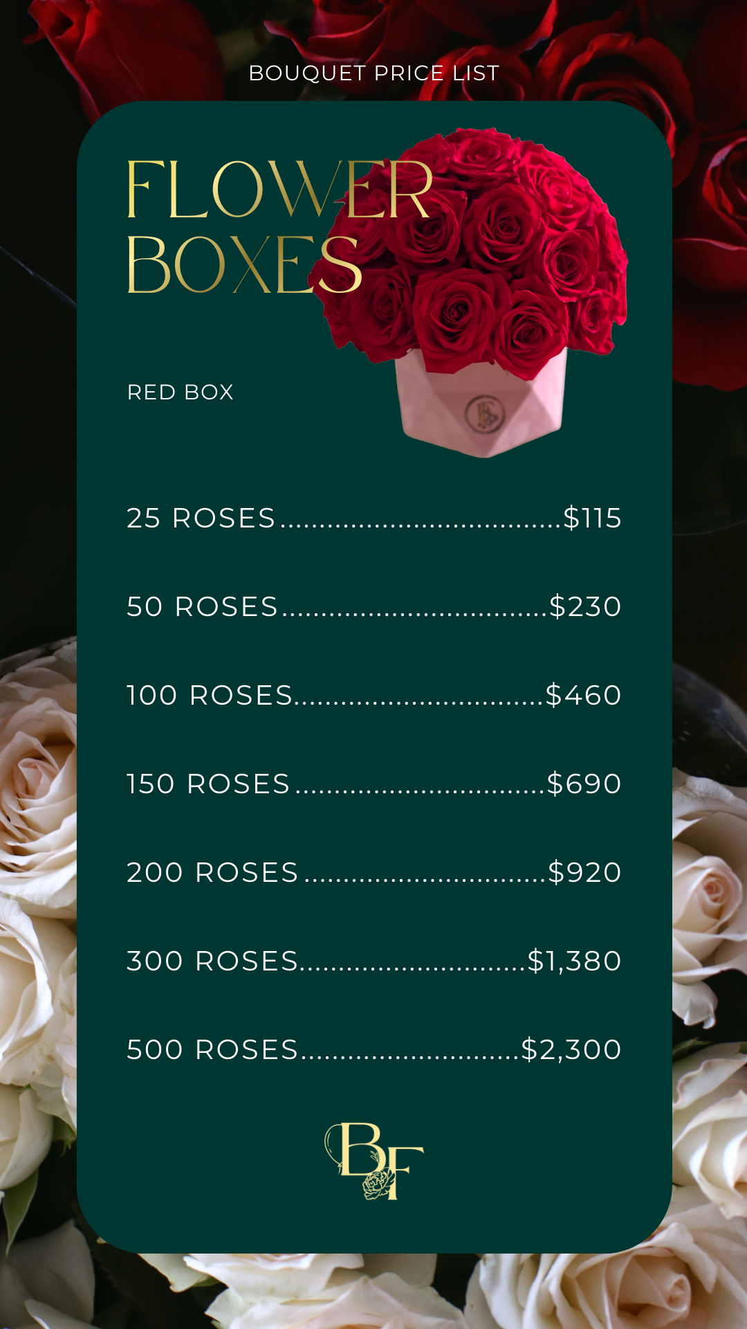 Red Roses Flower Box