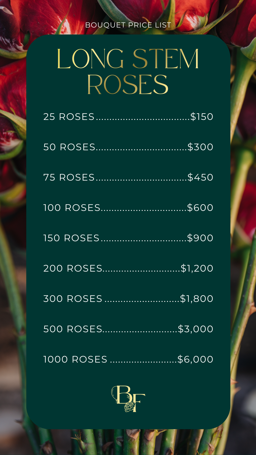 Long Stem Red Roses Bouquet