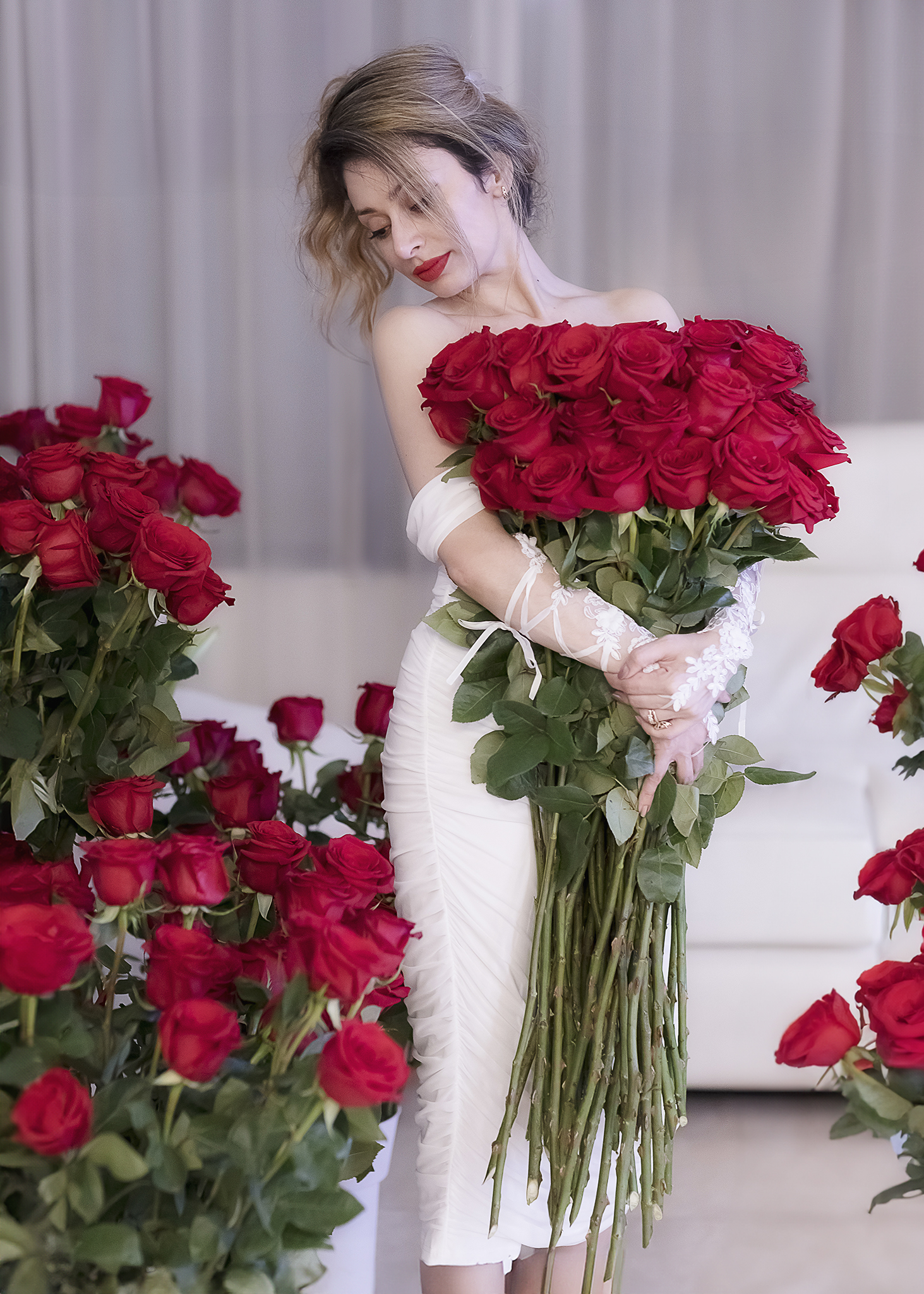 Long Stem Red Roses Bouquet