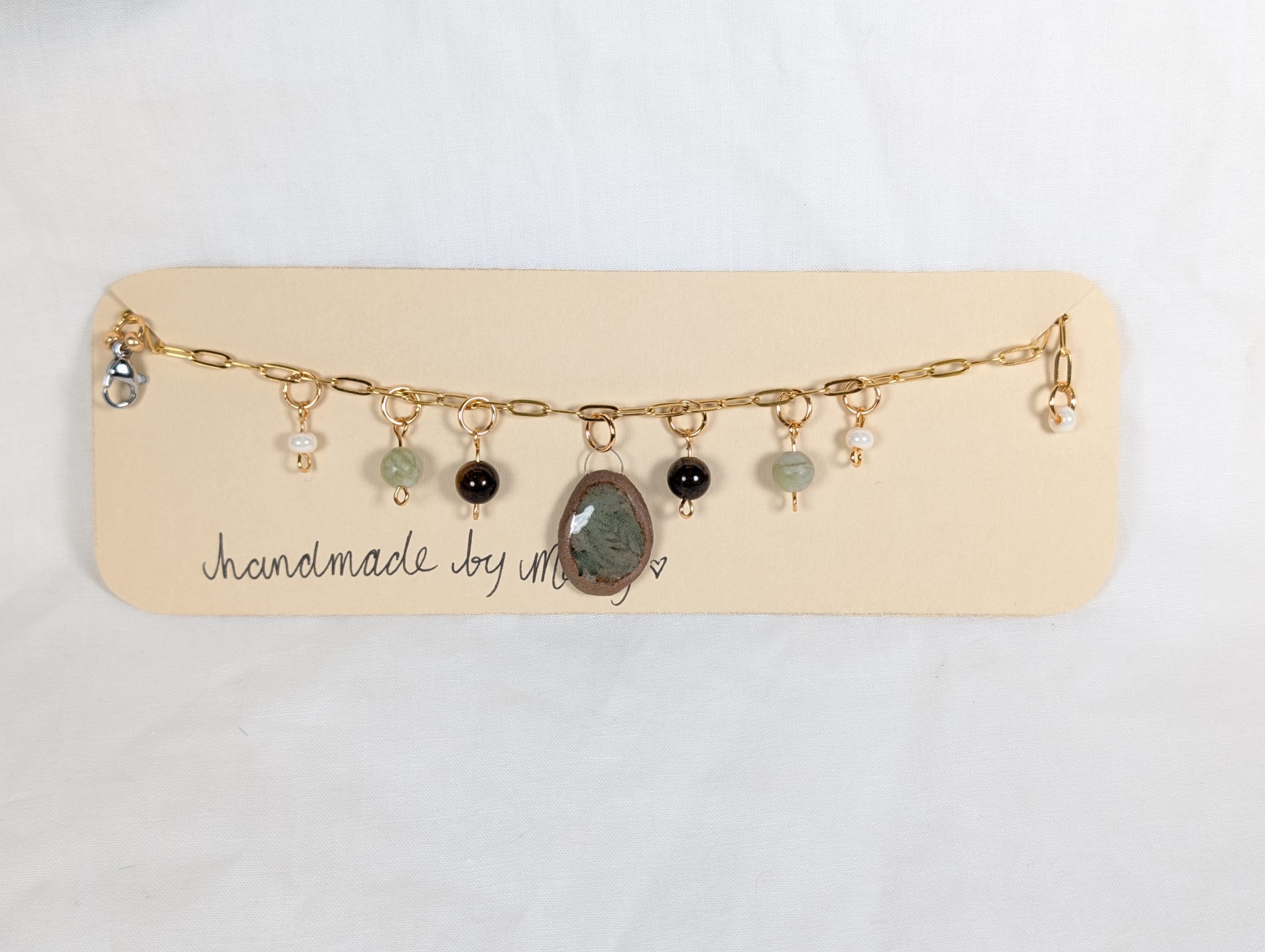 Ceramic Leaf Charm Necklace