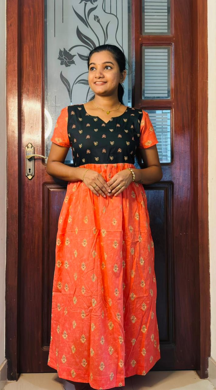 Ethnic Printed Maxi Nighties