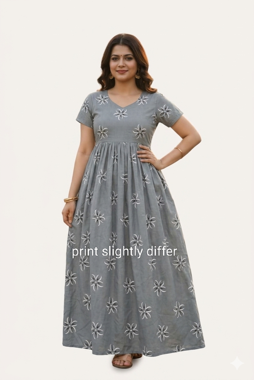 New Trending  Maxi Center Button Nighties ALL COLOUR