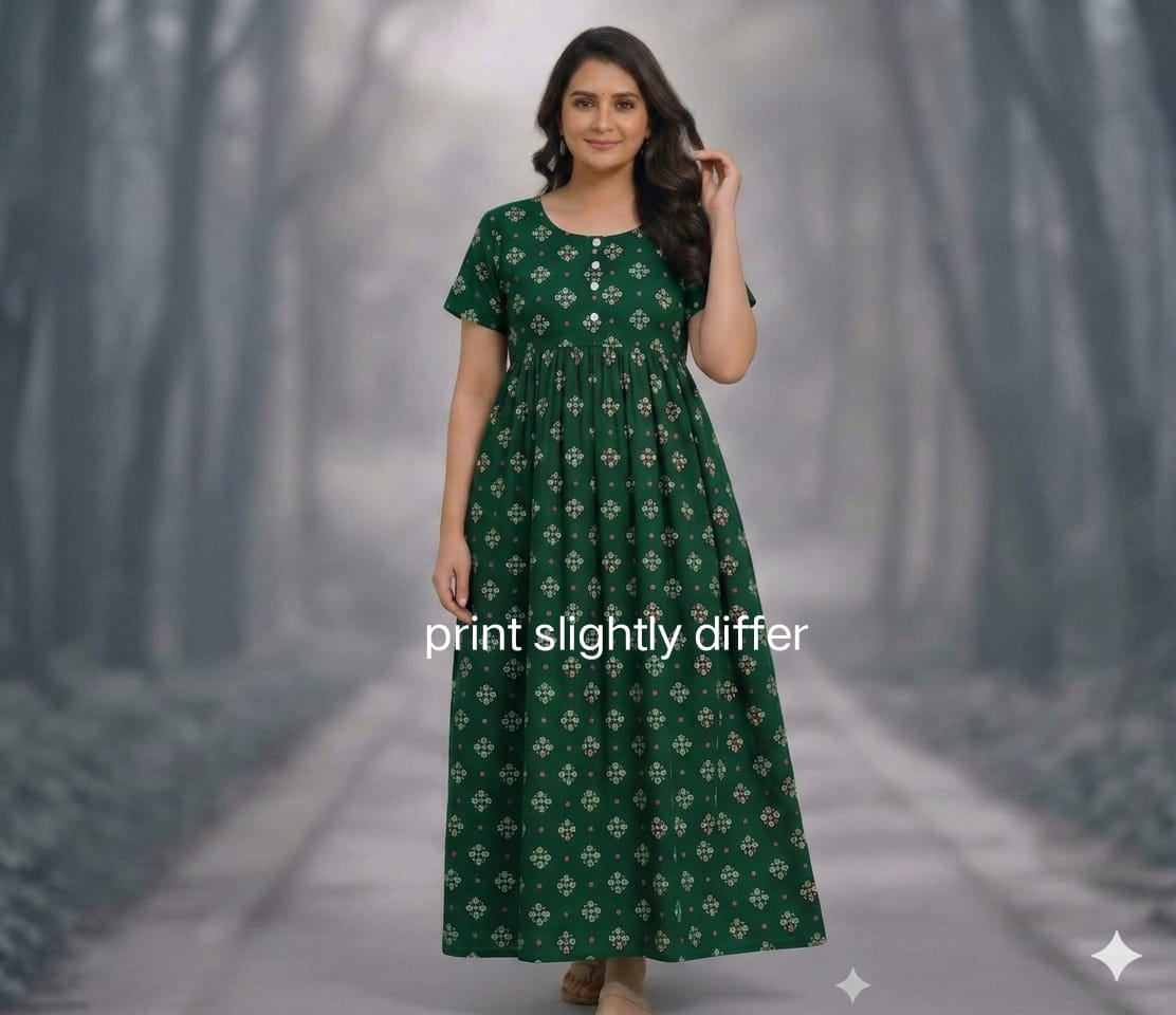 New Trending  Maxi Center Button Nighties ALL COLOUR