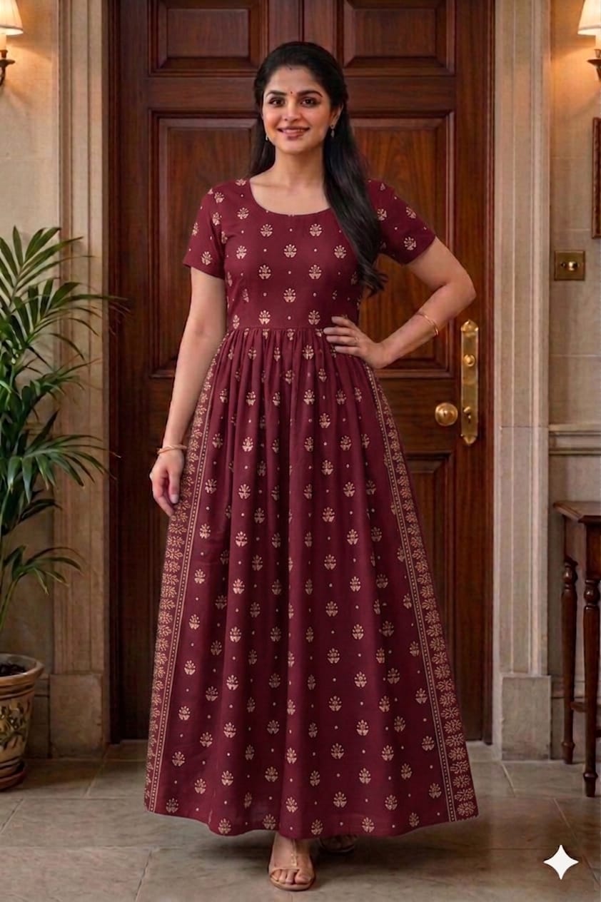 New Trending  Maxi Center zip Nighties ALL COLOUR