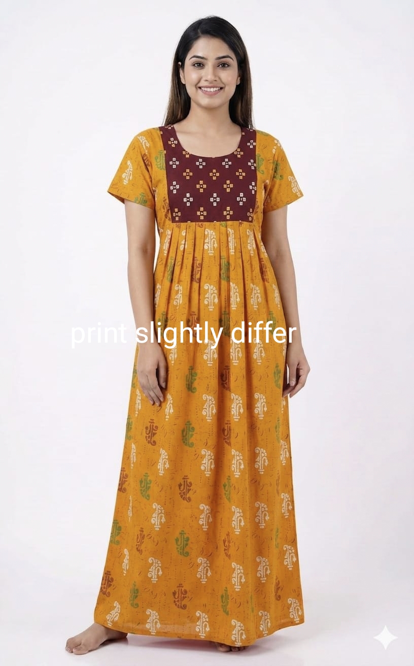 New Trending  Maxi Box Center Button Nighties ALL COLOUR