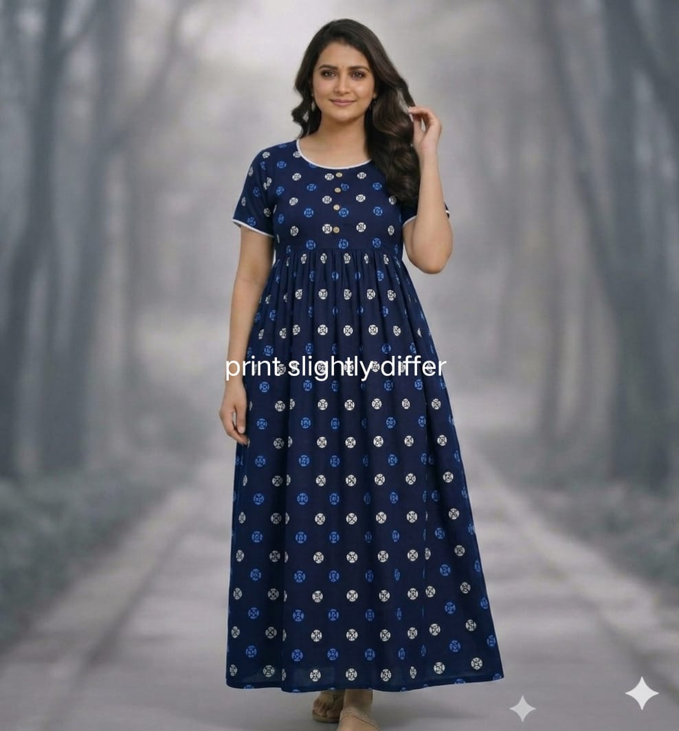 New Trending  Maxi Center Button Nighties ALL COLOUR