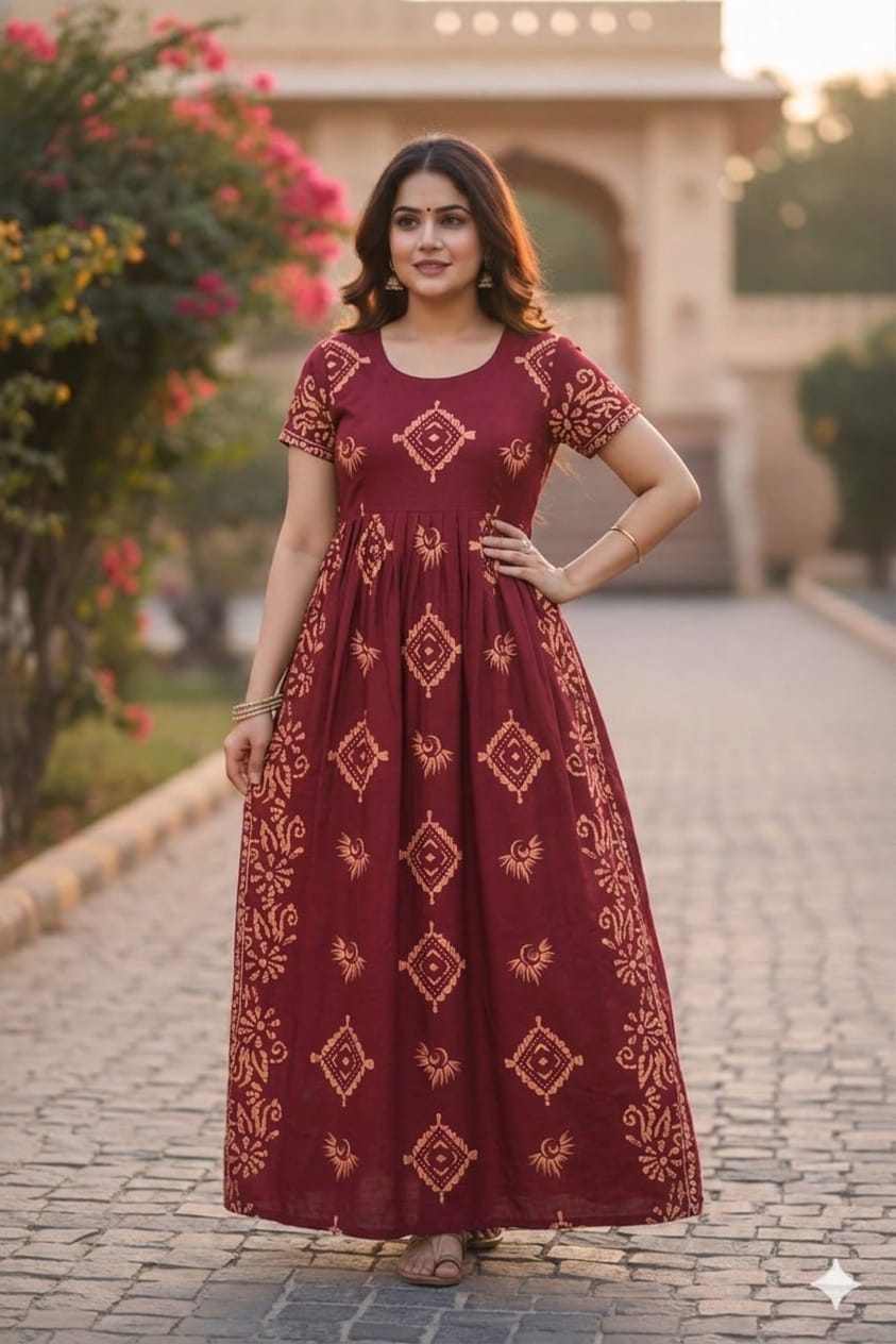 New Trending  Maxi Center zip Nighties ALL COLOUR