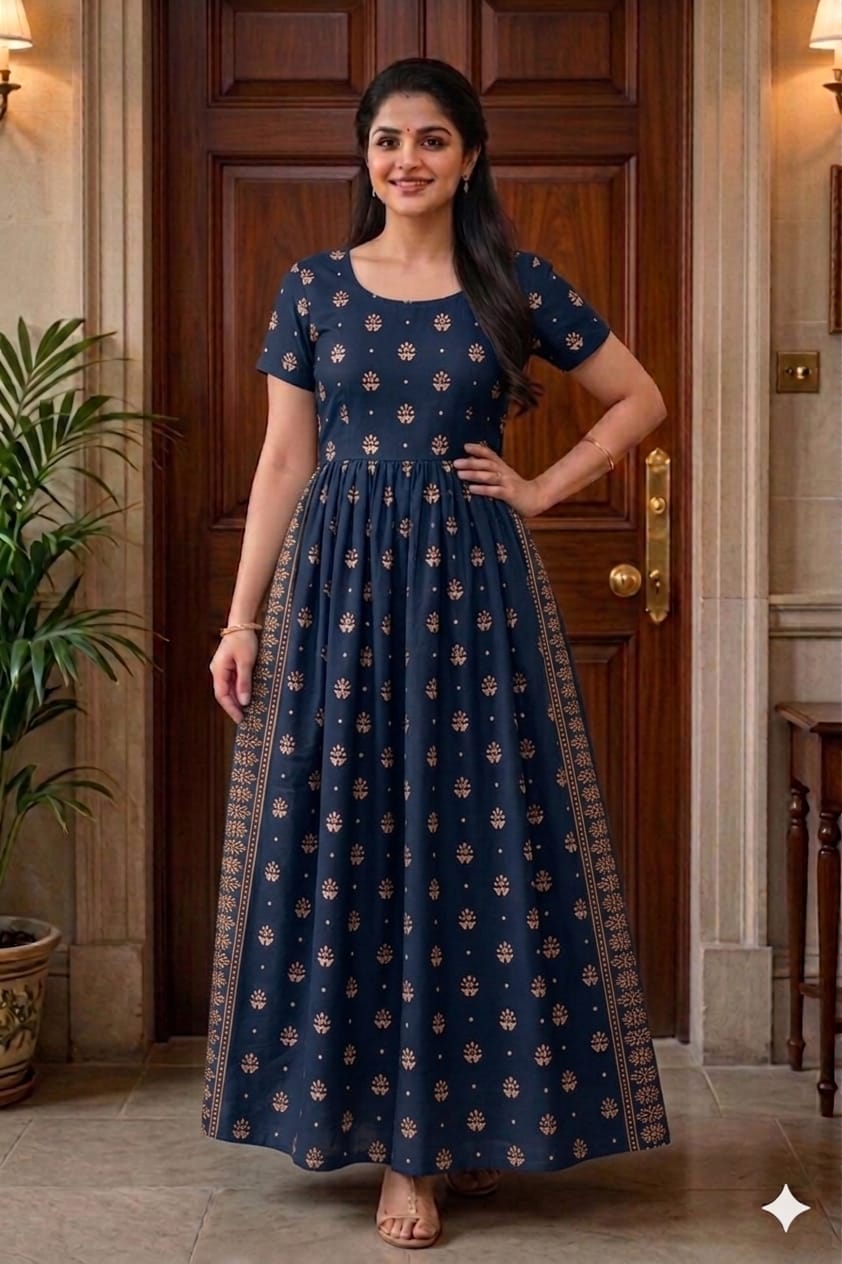 New Trending  Maxi Center zip Nighties ALL COLOUR