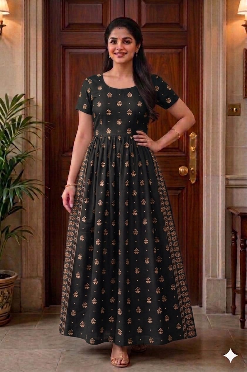 New Trending  Maxi Center zip Nighties ALL COLOUR